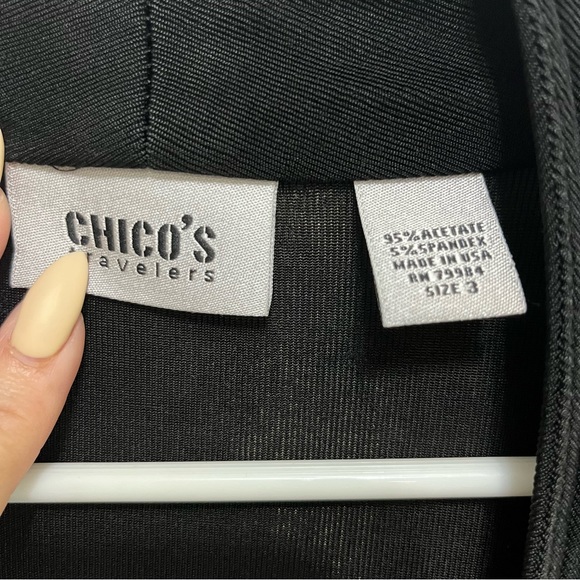 LIKE NEW! Chico's Travelers Non-Wrinkle Polished Open Cardigan Size 3 (16/18) - Picture 3 of 5
